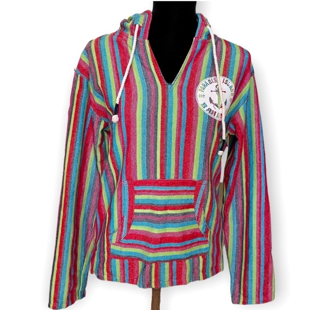Beach by Exist Bahamas striped cotton pullover sweater hoodie men’s medium